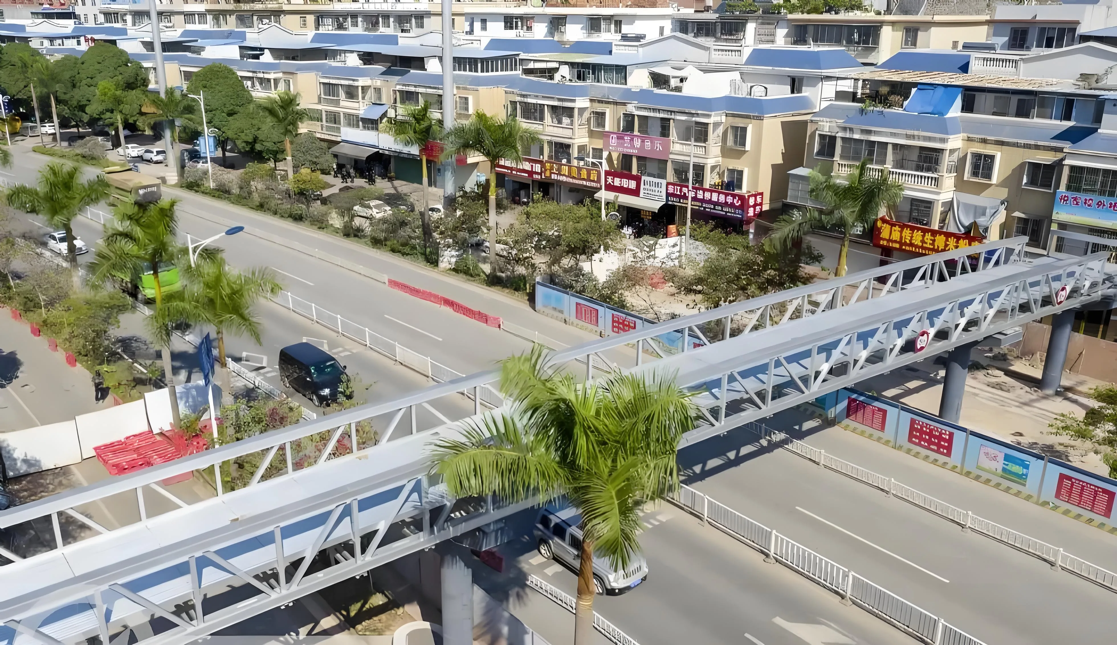 Overpass bridge stairs and walkways