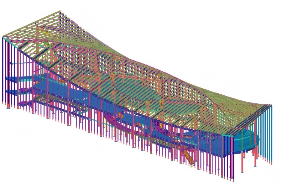 Exhibition hall ceiling steel frame details
