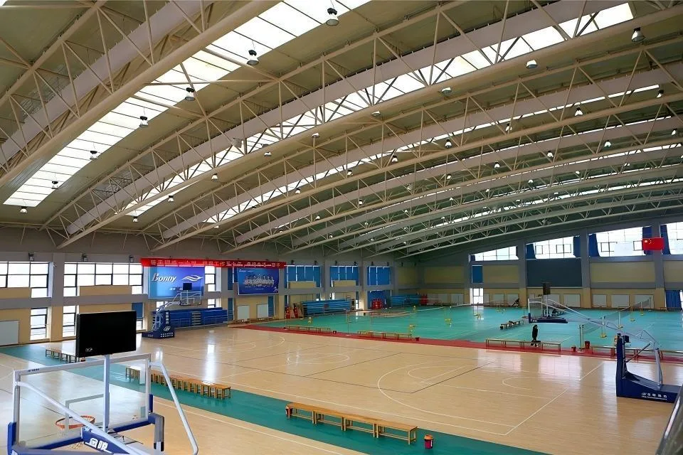 Interior view of the large-span steel structure sports venue